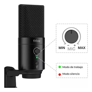 Micrófono cardioide de condensador Usb tipo C Fifine K683b