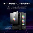 Msi Mid-tower Pc Gaming Case Panel Lateral De Vidrio Templad Black