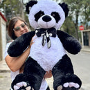 Oso De Peluche Gigante Josefino 1 Metro + 3 Globos + Moño Panda