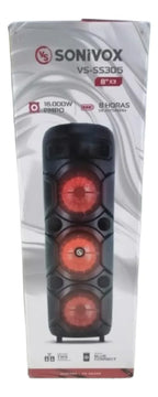Parlante Torre De Sonido Sonivox Vs-ss305, 3 Bajos De 8 Pulg Negro