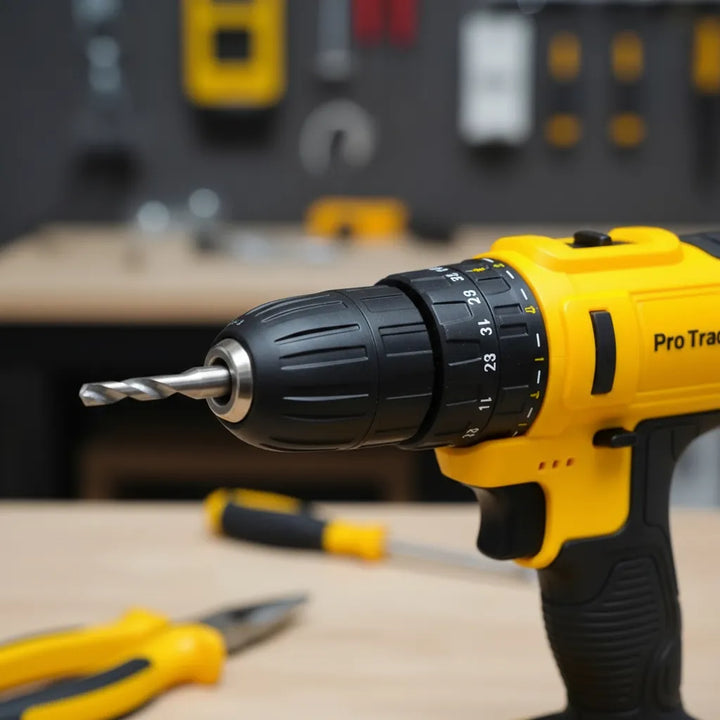 Taladro Inalámbrico De 24v Percutor Baterías Velocidades - Amarillo - 50/60