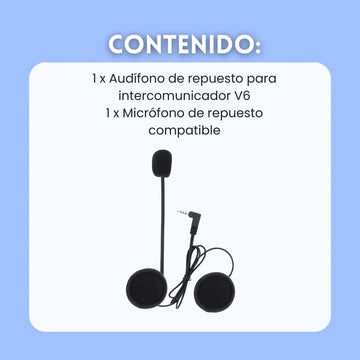 Audífono Y Microfono Repuesto Intercomunicador Moto V6