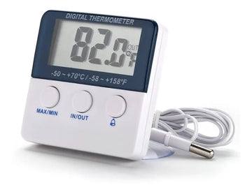 Termómetro Digital Nevera In/out Alarma Sonda Batería Imán