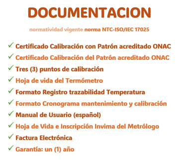 Termómetro Punzón Tp101 - Certificado Calibración