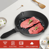 Juego De Sartenes De Hierro Fundido Presazonado De 3 Piezas