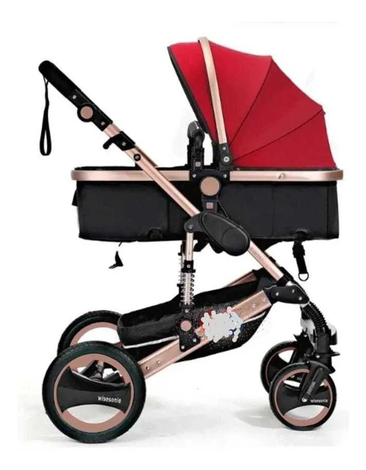 Coche Moisés Para Niños Azul Dorado
