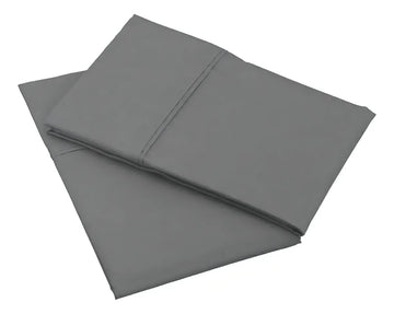 X2 Fundas Para Almohadas De Microfibra 70x50 Color Gris Oscuro Liso