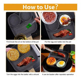 Sarten Antiadherente 3 Puestos Cocina Huevos Arepas Gris