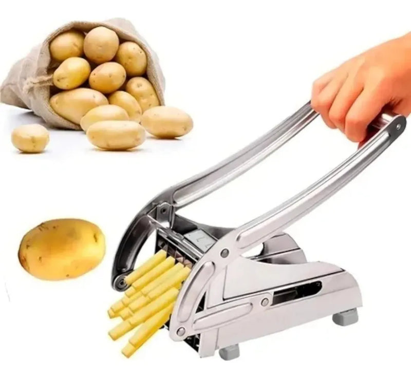 Cortador Picador Triturador De Papas Y Verduras Metálico Plateado