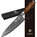 Cuchillo Chef Damasco 8 Profesional Acero Inoxidable Pakka