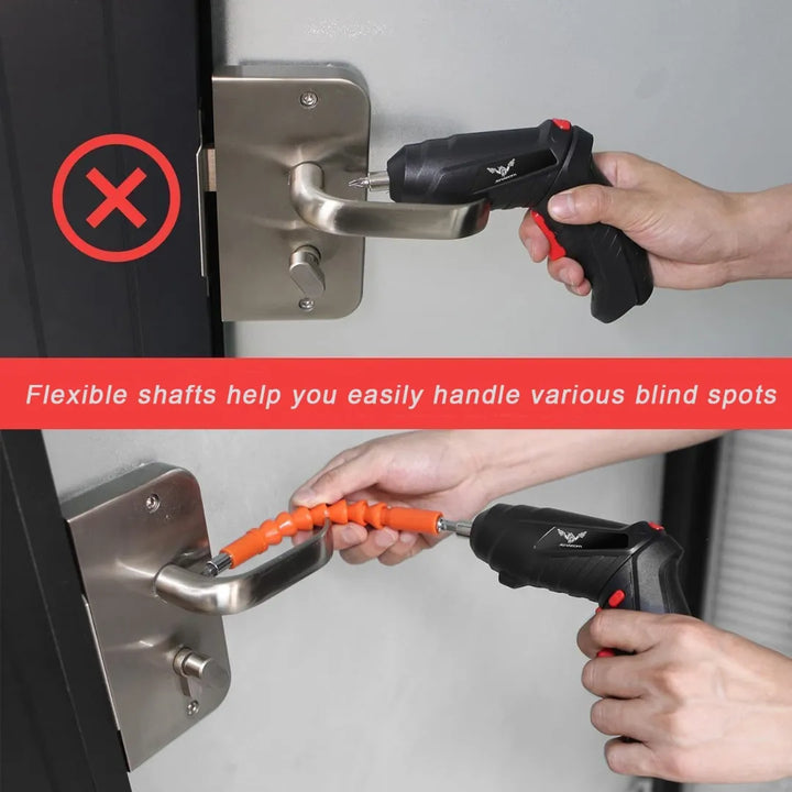 Destornillador Electrico Estuche 47 Accesorios Portatil Luz - Negro - 50-60 Hz