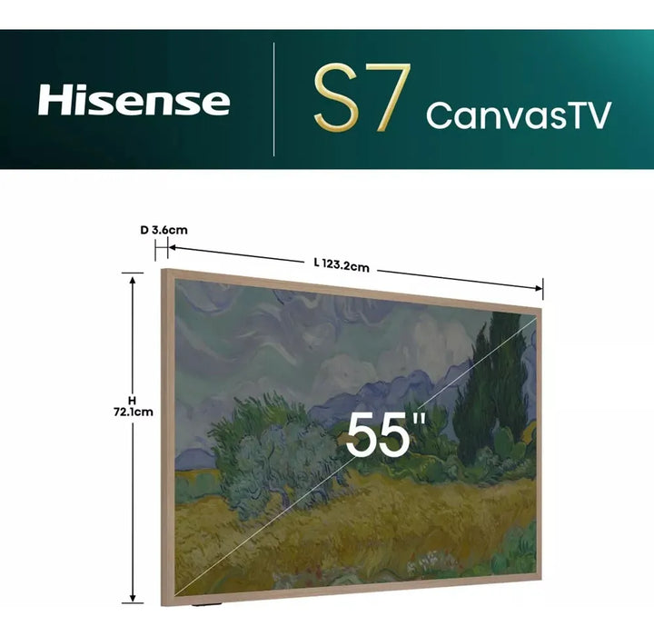 Televisor Hisense Canvas 55 Qled 4k 55s7n