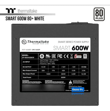 Fuente De Alimentación 600w 80 Plus Real Thermaltake 600 W Negro