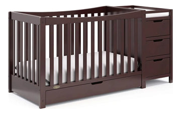 Cuna Y Cambiador Convertible 4 En 1 Color Espresso
