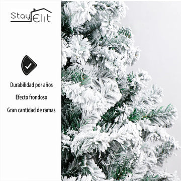 Árbol Artificial De Navidad Nevado 1.70 Color Verde