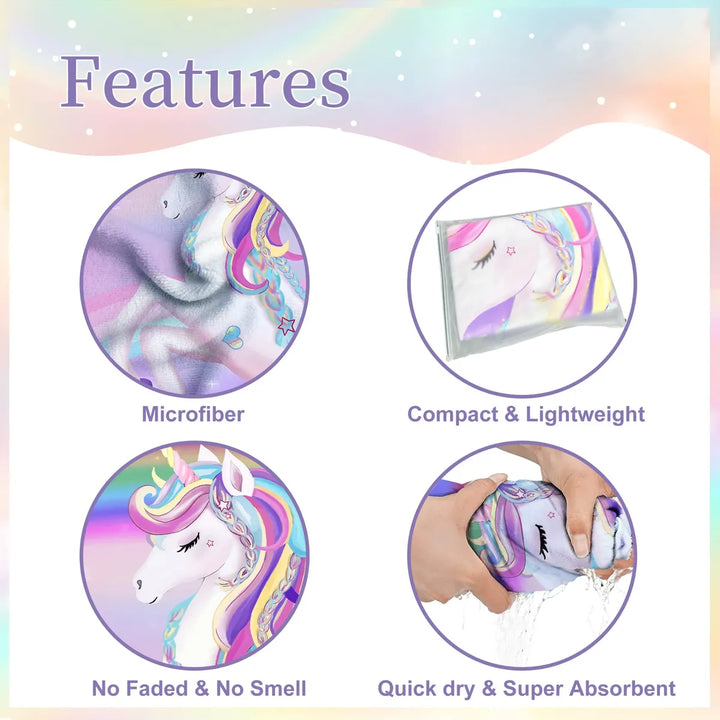 Toalla Con Capucha De Unicornio, Toalla De Playa De Unicorni