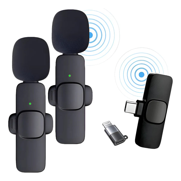 Micrófono inalámbrico de doble solapa Para Celular iphone lightning Versiones anteriores al Iphone 15