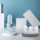 Tetero Biberón Azul Dispensador Alimentos Bebés 40 Ml Uso Azul Chupo 3 Tamaño Alimento + CAyuda Habilidades Control Sin Bpa Libre Bps Sin Ftalatos Silicona Grado Alimenticio Versátiluchara Dispensar