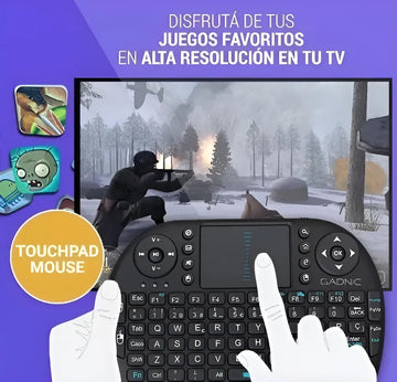 Mini Teclado Inalámbrico Airmouse Android Smart Tv Iluminado Mouse Color Teclado Black