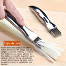 Cortador Acero Inoxidable Para Cebolla Y Verduras Manual Plateado Brillante