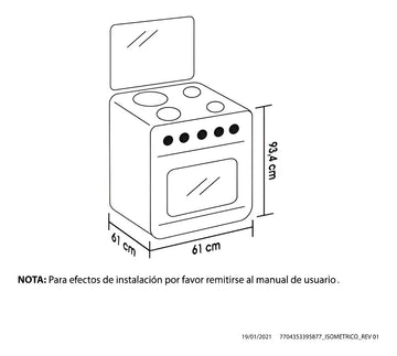 Estufa Orégano Haceb Ultra 60 Cms Inox Gas Natural Inoxidable Gas Natural