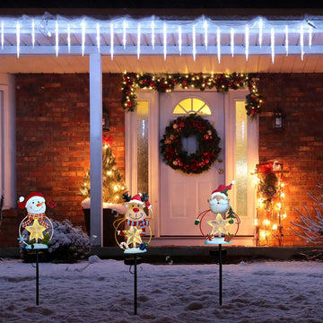 Decoracion Navidena Led De 3 Luces Solares Con Paneles De Al