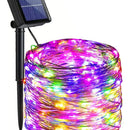 Luces Navideñas Multicolor Con Panel Solar - 21 Metros Azul Claro