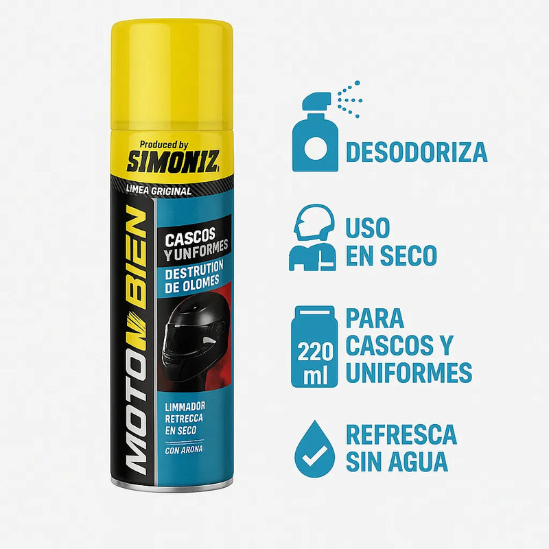 Limpiador En Seco Desinfectante Refrescante Cascos Simoniz
