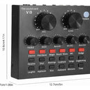 Microfono Profesional + Tarjeta De Sonido V8 Color Negro