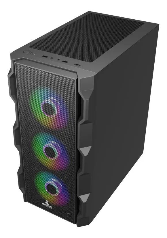 Chasis Gabinete Gamer Iceberg Titan M4 X7 Fan 4000 Airflow Negro