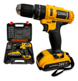 Taladro Atornillador Inalámbrico 10mm Magnux 24v 1 Bat 23 Nm Amarillo