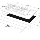 Estufa De Empotrar Vidrio Templado 2pt Gas Propano 6040 Negro