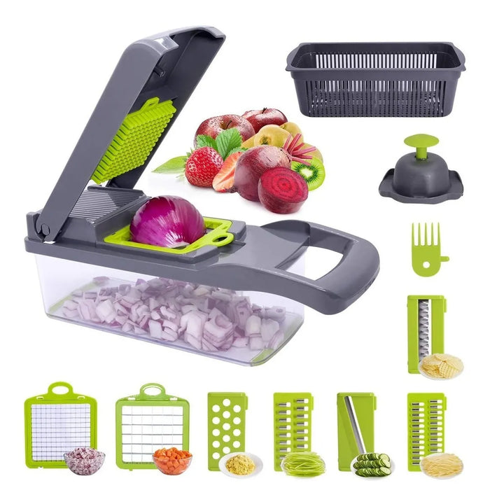 Mandolina Cocina Profesional Cortador Vegetales 14 Piezas Negro