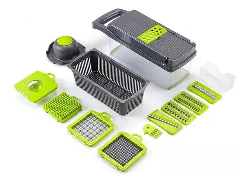 Mandolina Cortador Verduras Multi Picador Vegetales 15 En 1 Negro
