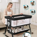 Bassinet 3 En 1 Para Bebé Con Malla, Ruedas Y Altura Ajustab