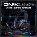 Auriculares profesionales para jugadores Onikuma X31 Rgb negros