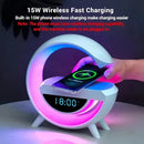 Parlante Lámpara Rgb + Carga Inalámbrica + Reloj Bt-3401 Blanco