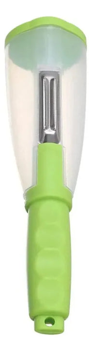 Pelador De Verduras Con Recipiente Pelador De Acero Inoxidab Verde