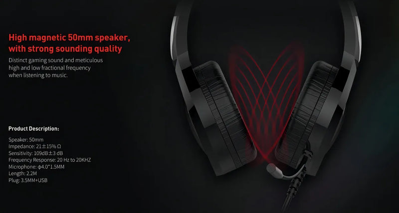 Auriculares gamer Havit Gamer H2232D H2232D negro con luz LED