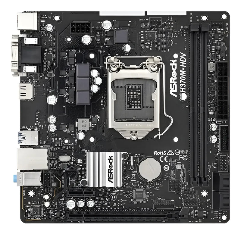 Mb Asrock H370m-hdv Ddr4 Lga 1151 Color Negro