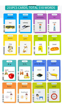 Lector Tarjetas Interactivas Inglés, Español 255 Tarjetas Azul,rosa