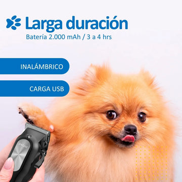 Maquina Peluqueria Corta Pelo Mascotas Perro Gato Kit Petpal Color Negro