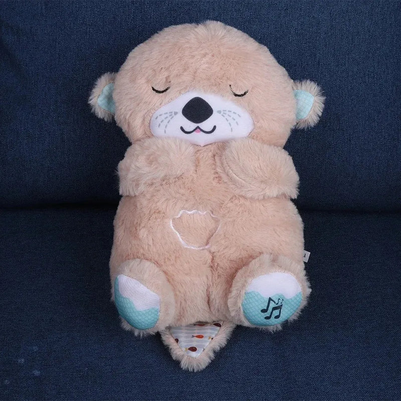 Peluche Realista Nutria Bebe Estimulacion Sensorial Sonido, Color Beige
