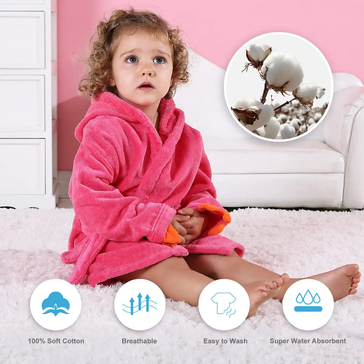 Michley Bata De Bano Con Capucha Para Ninas, Ninos, Toalla D