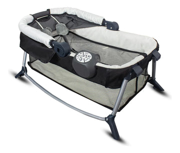 Cuna Corral Bebe + Mosquitero Mecedora y Organizado Negro Bebesit Premium