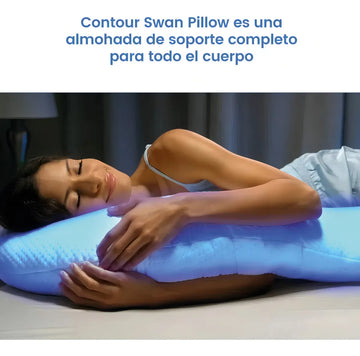 Almohada Para Embarazada Ergonómica Contour Swan Pillow + Fu Color Blanco