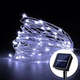 Luz Led De Navideña Recargable Con Panel Solar 100 Leds New Cálida