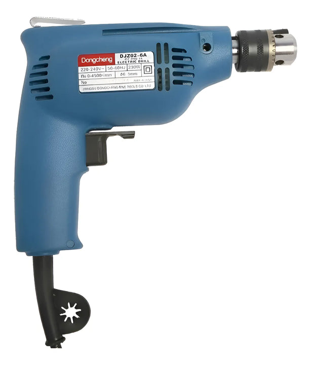 Taladro Eléctrico De Rotación De 1/4 - 6mm Dongcheng Azul Acero 60hz