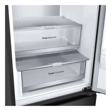 Nevera Lg 343l Bottom Freezer Doorcooling+ Thinq Negro Mate Plateado