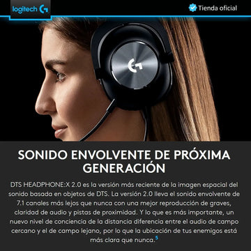 Logitech G Pro X, Diadema Gamer 7.1 Profesional, Pc Ps4 Xbox Negro